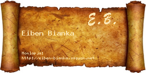 Eiben Bianka névjegykártya